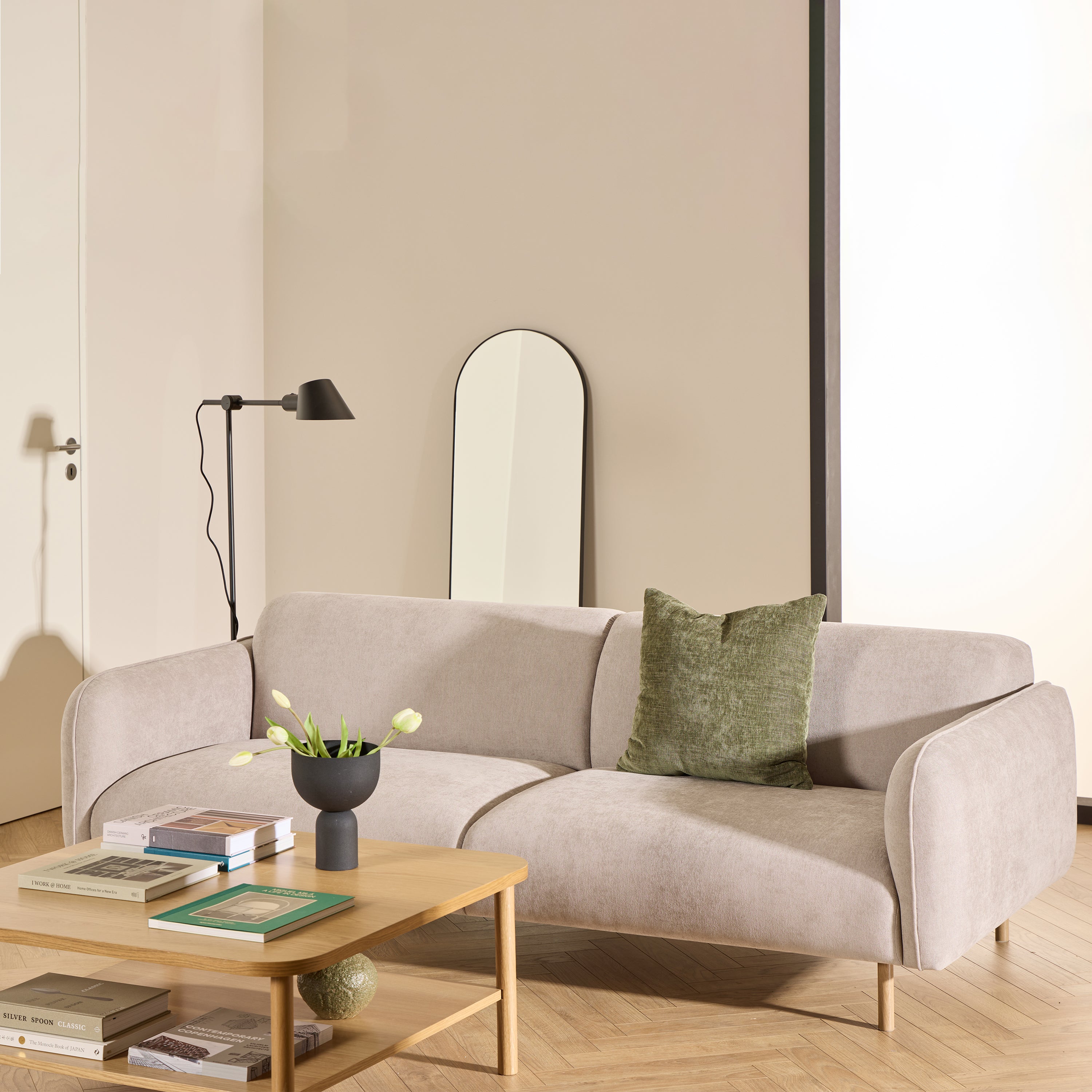 Westham Set of 2 x 3 Seater Sofas in Fay Beige Fabric