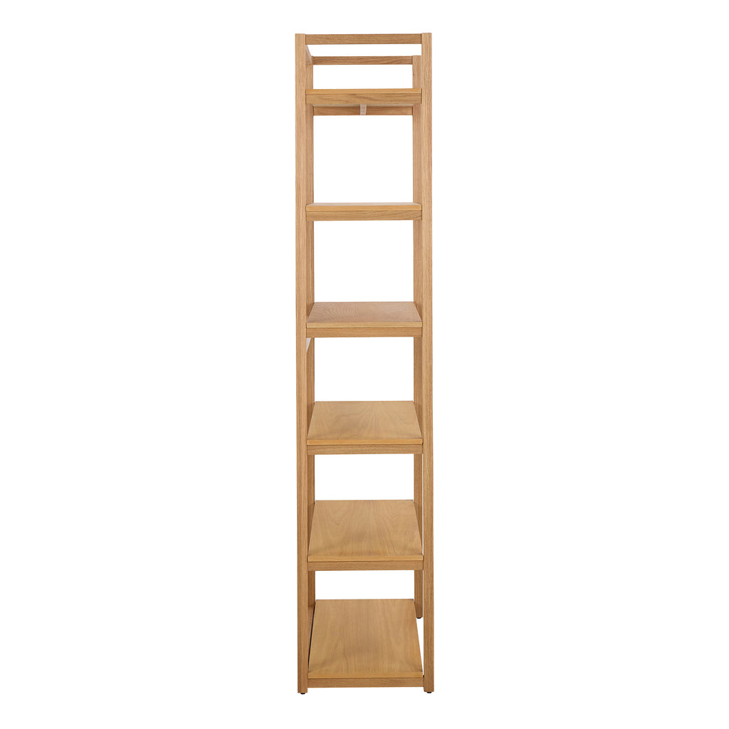 Ludza Rectangular Bookcase With 6 Shelves in Oak