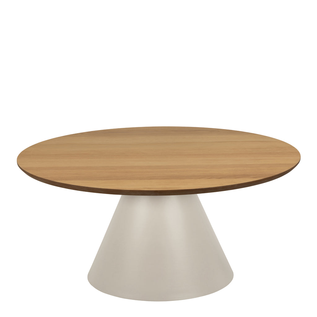 Soli Round Coffee Table in Oak/Grey 85x40cm
