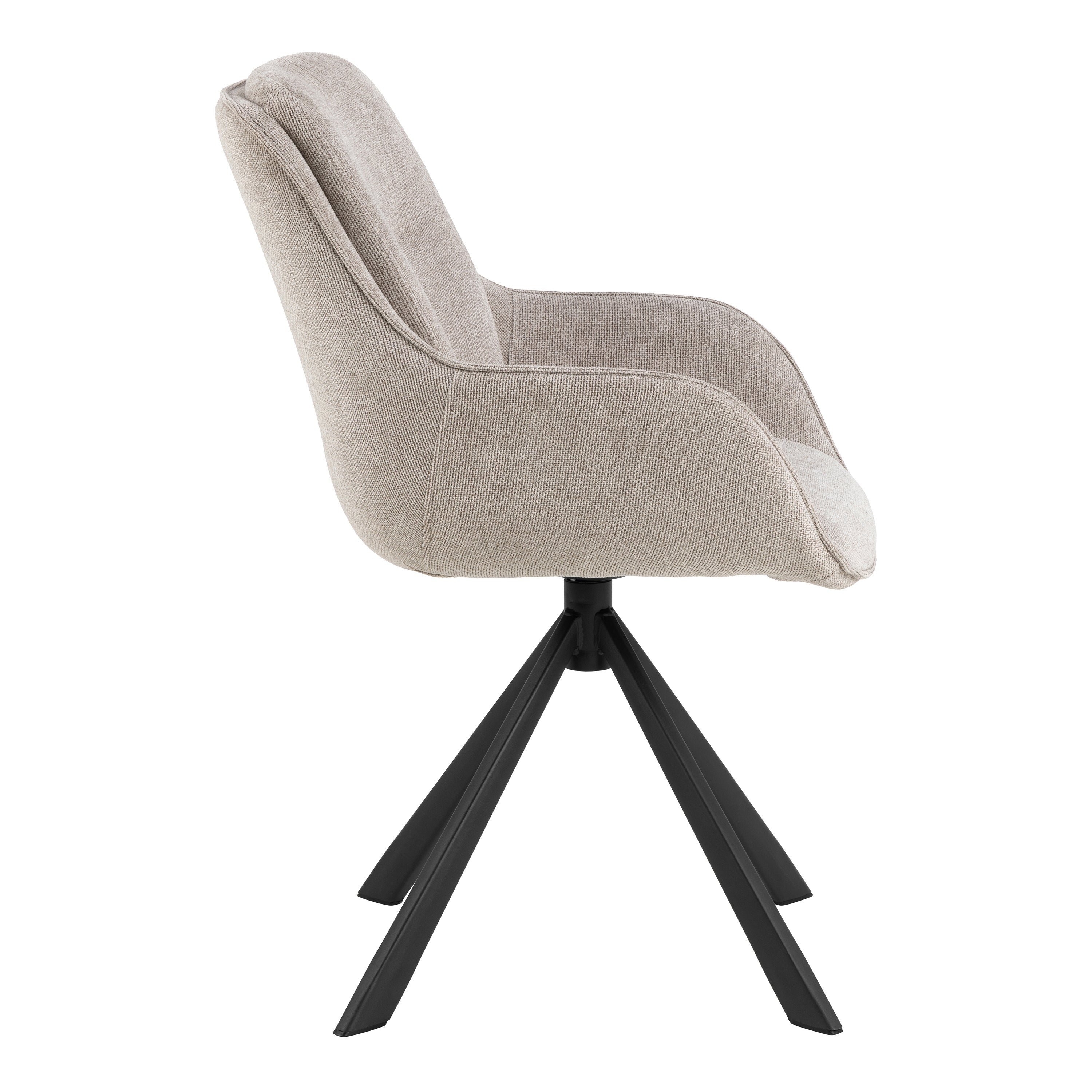 Angus Dining Table in Black 200x74cm Included 4 Carrie Swivel Dining Chairs in Sand