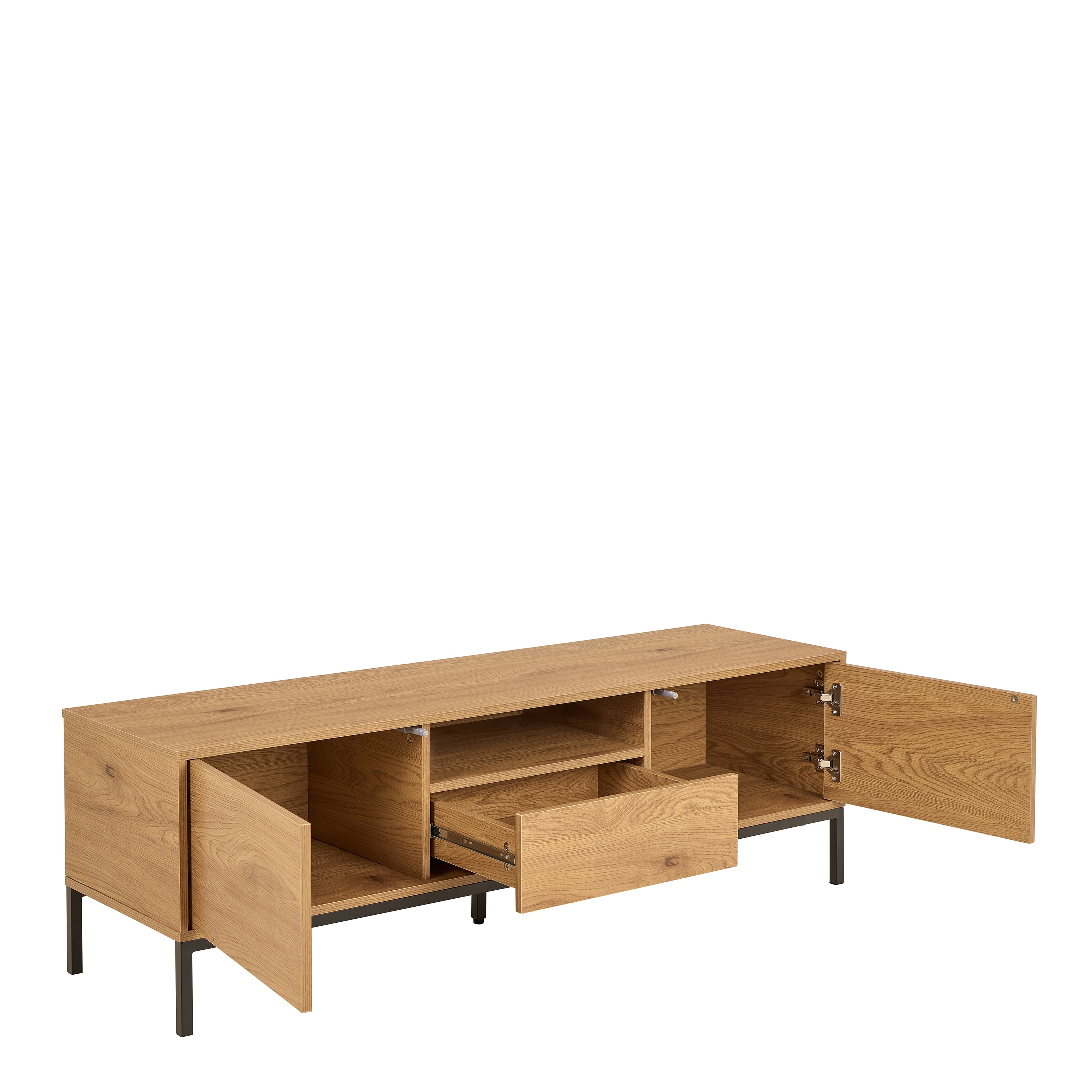 Seaford Tv Unit 2 Doors 1 Drawer in Matt Wild Oak