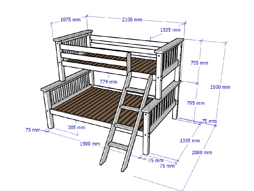 LUCCA Triple Bunk Bed