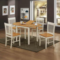 Stacey White Extending Dining Set with 4 Chairs Natural&White