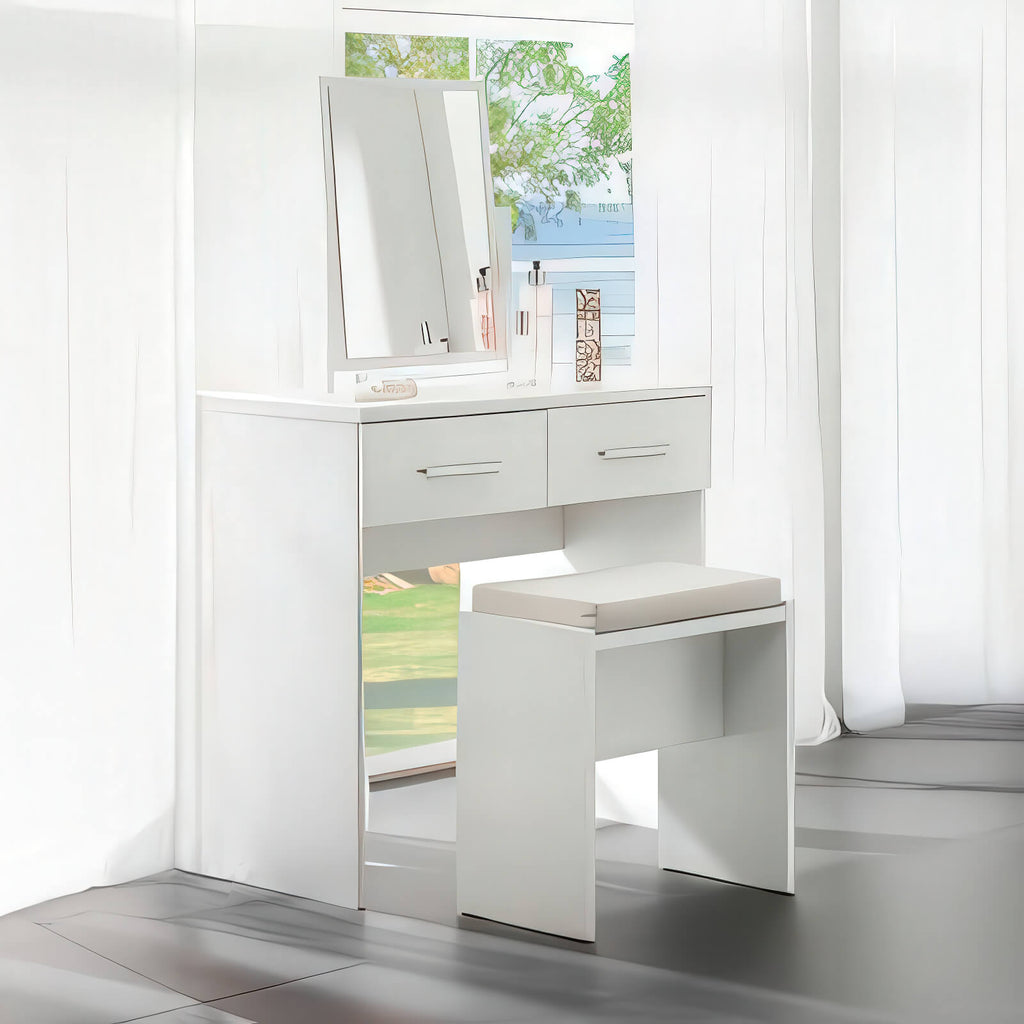 Topline Dressing Table with Mirror & Stool